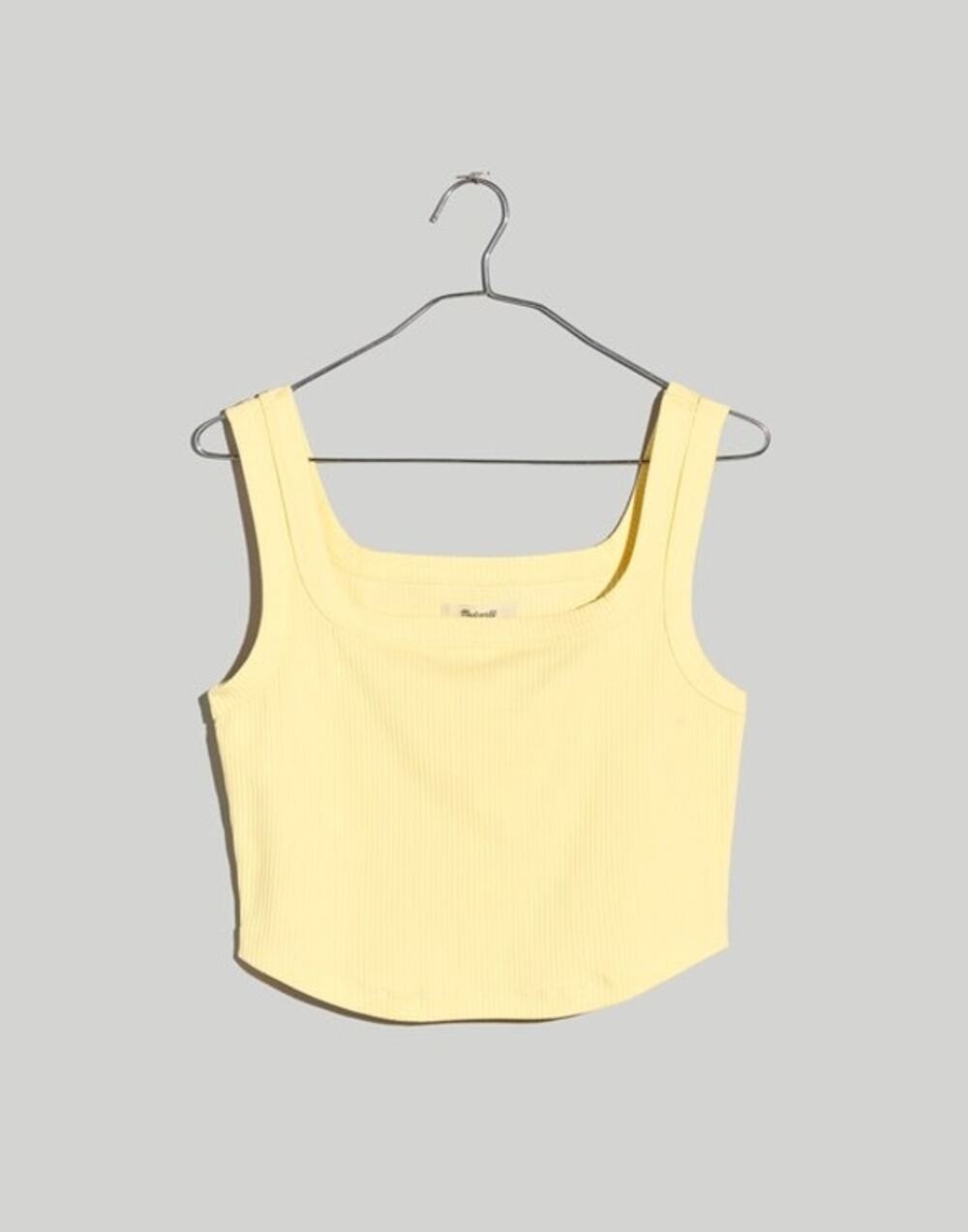 Madewell The Luna Tailored Crop Tank in Pale Daffodil Size XXS